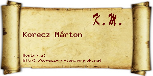 Korecz Márton névjegykártya