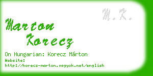 marton korecz business card